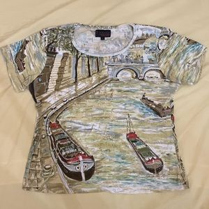 Stunning scenic graphic top